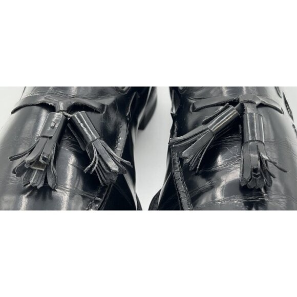 Vintage Florsheim Imperial Size 10 B Cordovan Tassel Black Leather Loafers 92170 main image 8